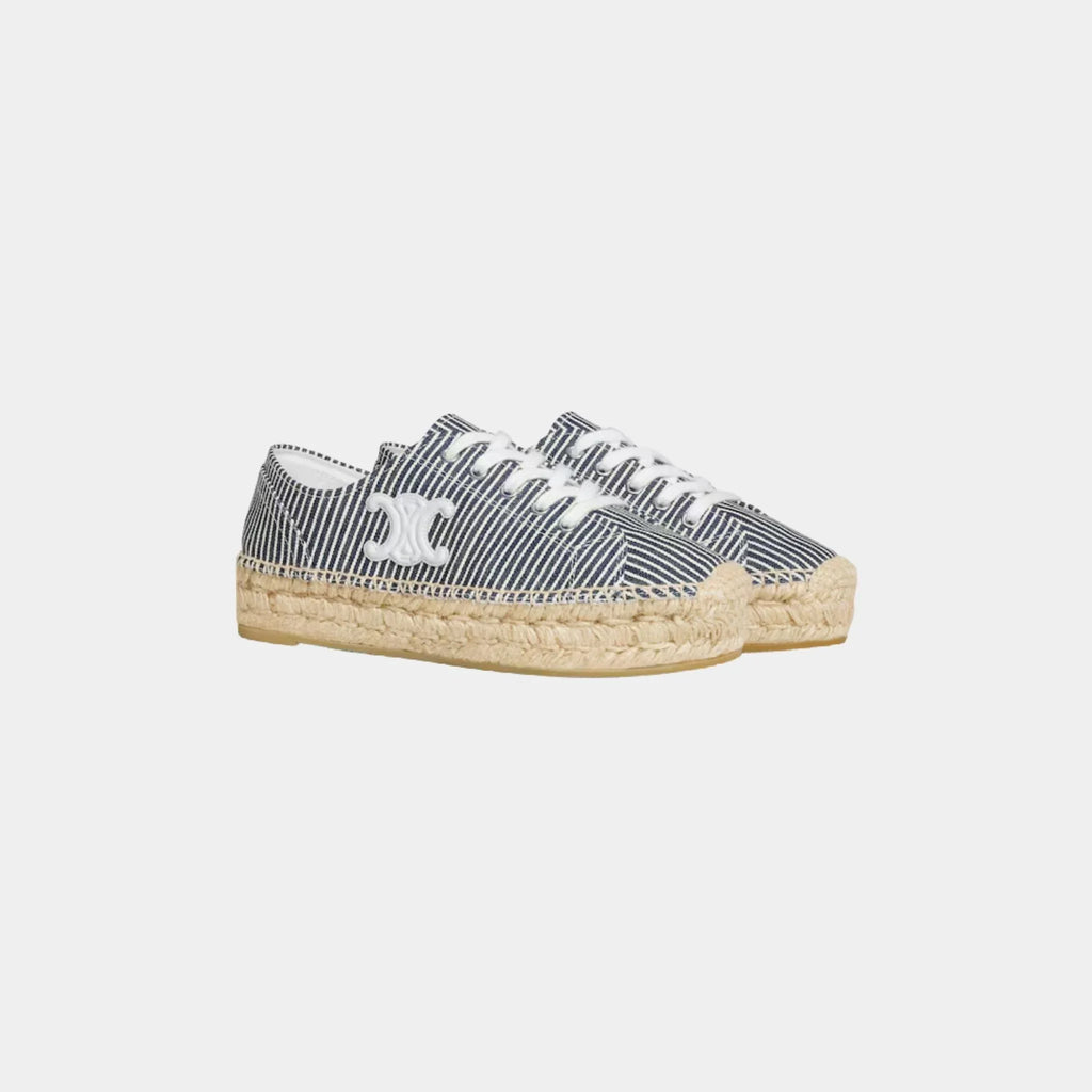 Оригінальна Les Espadrilles Celine Lace-Up In Oshkosh Canvas And Calfskin Celine – вид ззаду