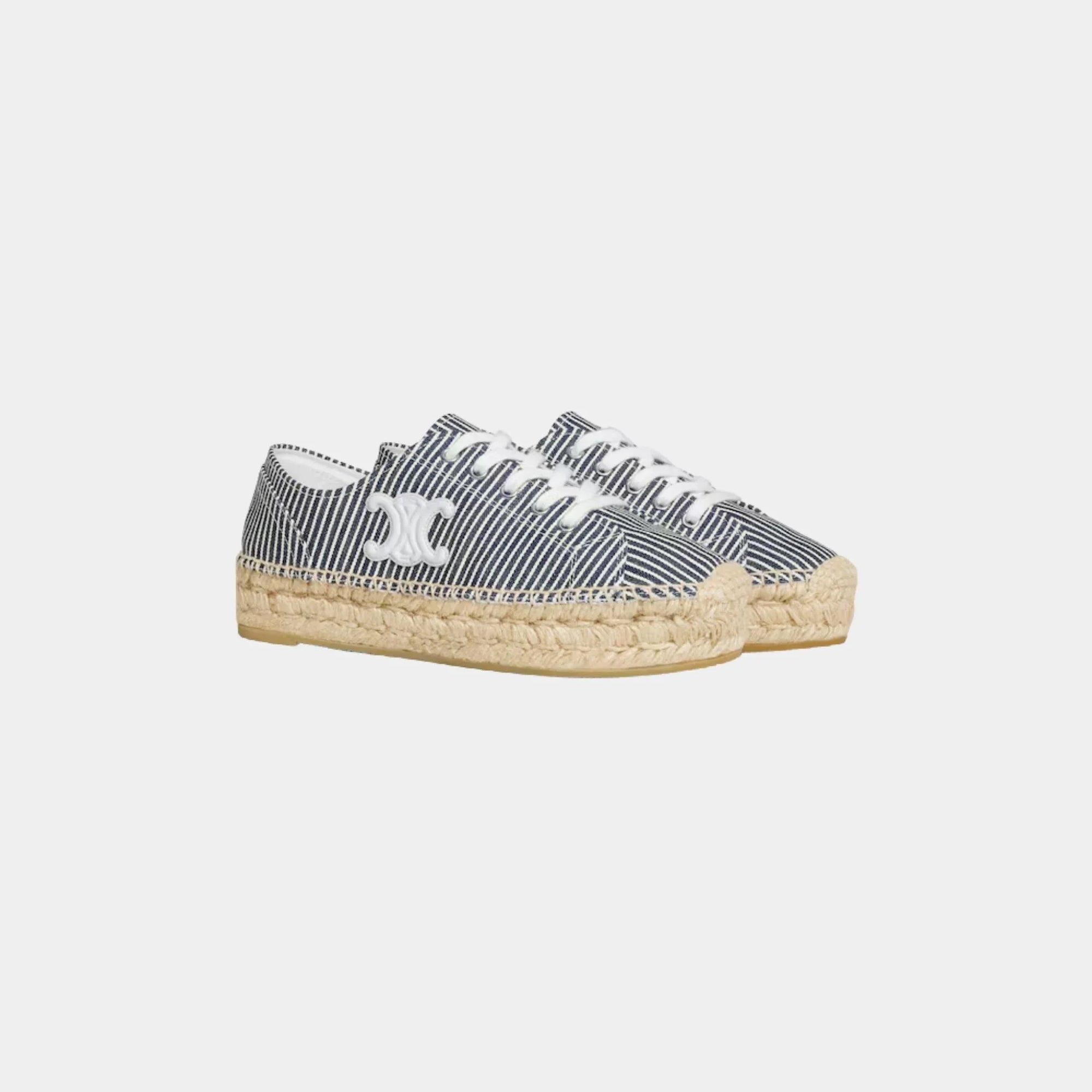 Оригінальна Les Espadrilles Celine Lace-Up In Oshkosh Canvas And Calfskin Celine – вид ззаду