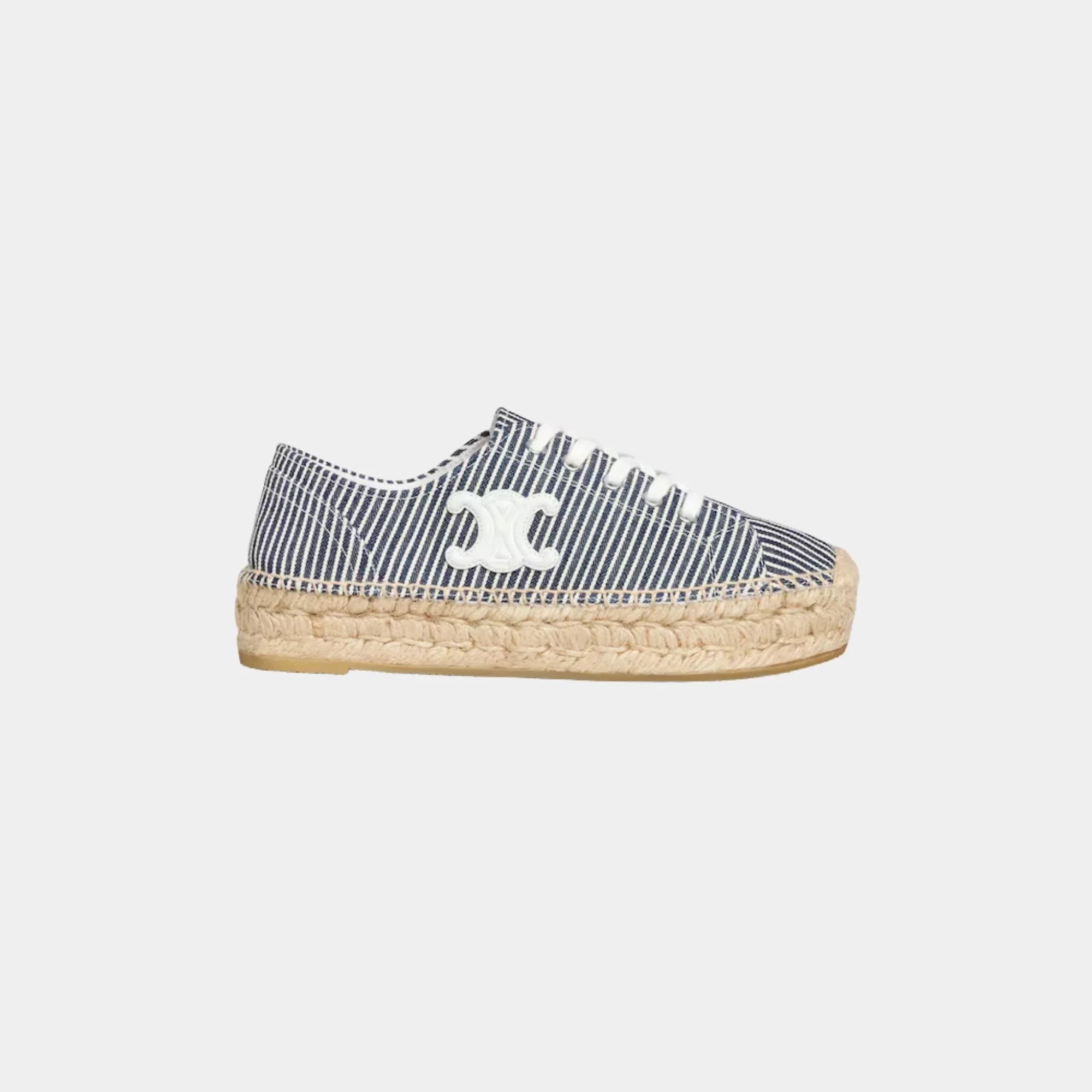 Оригінальна Les Espadrilles Celine Lace-Up In Oshkosh Canvas And Calfskin Celine – боковий вид