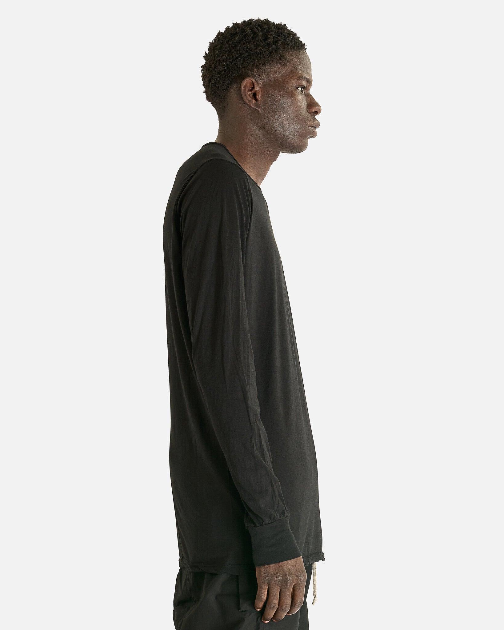 Оригінальна Level Long Sleeve T In Black Rick owens – вид ззаду