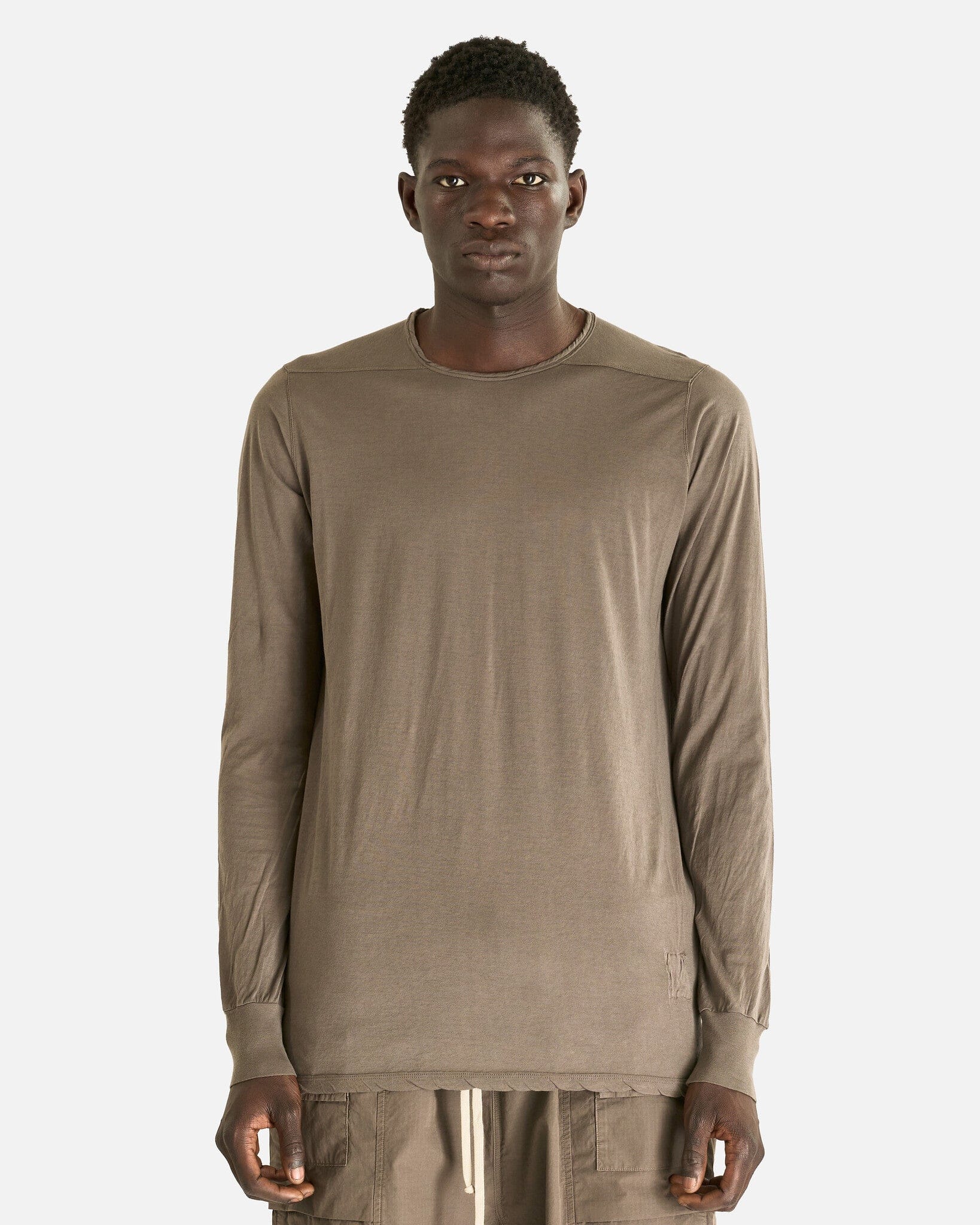 Level Long Sleeve T In Dust Rick owens – Гарантія оригінальності – боковий вид