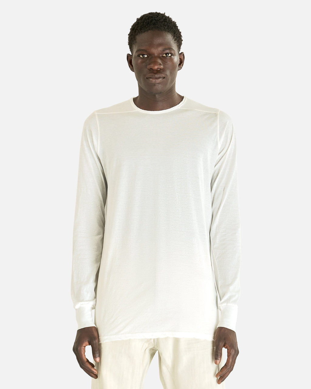 Level Long Sleeve T In Milk Rick owens – Гарантія оригінальності – боковий вид