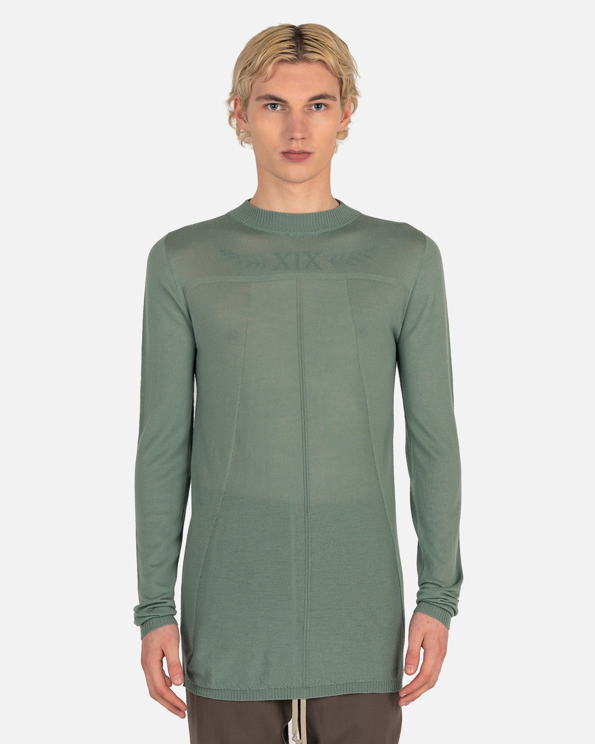 Level Sweater In Aqua Rick owens – Гарантія оригінальності – боковий вид