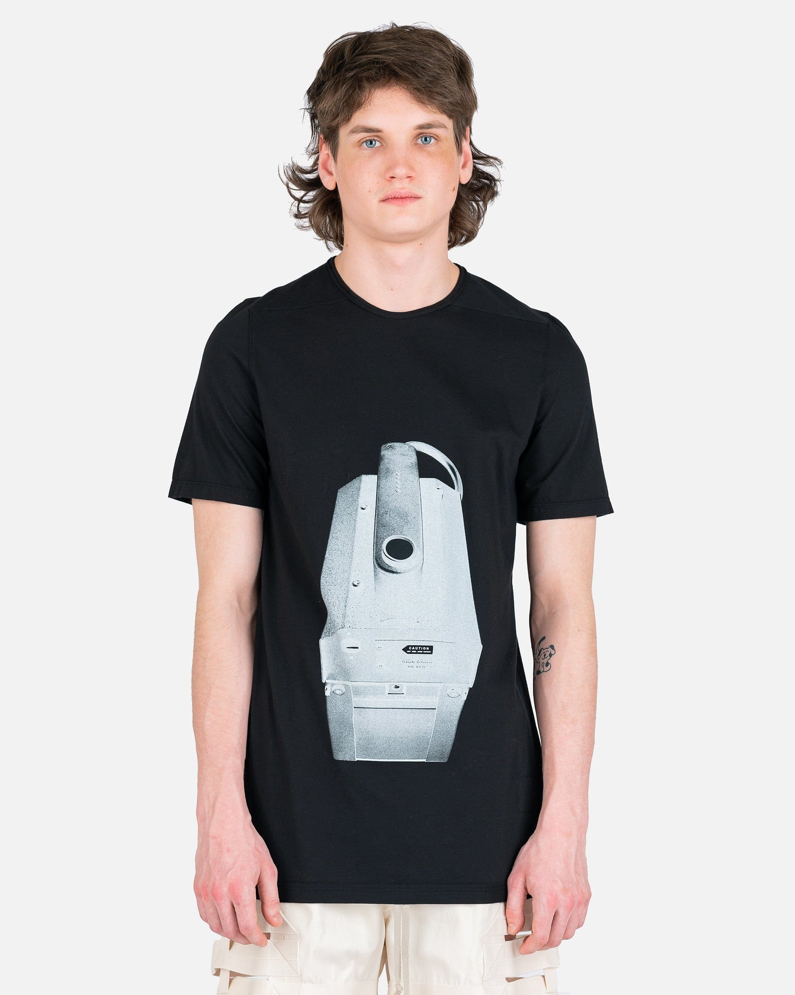 Level T-Shirt In Black Rick owens – Гарантія оригінальності – боковий вид