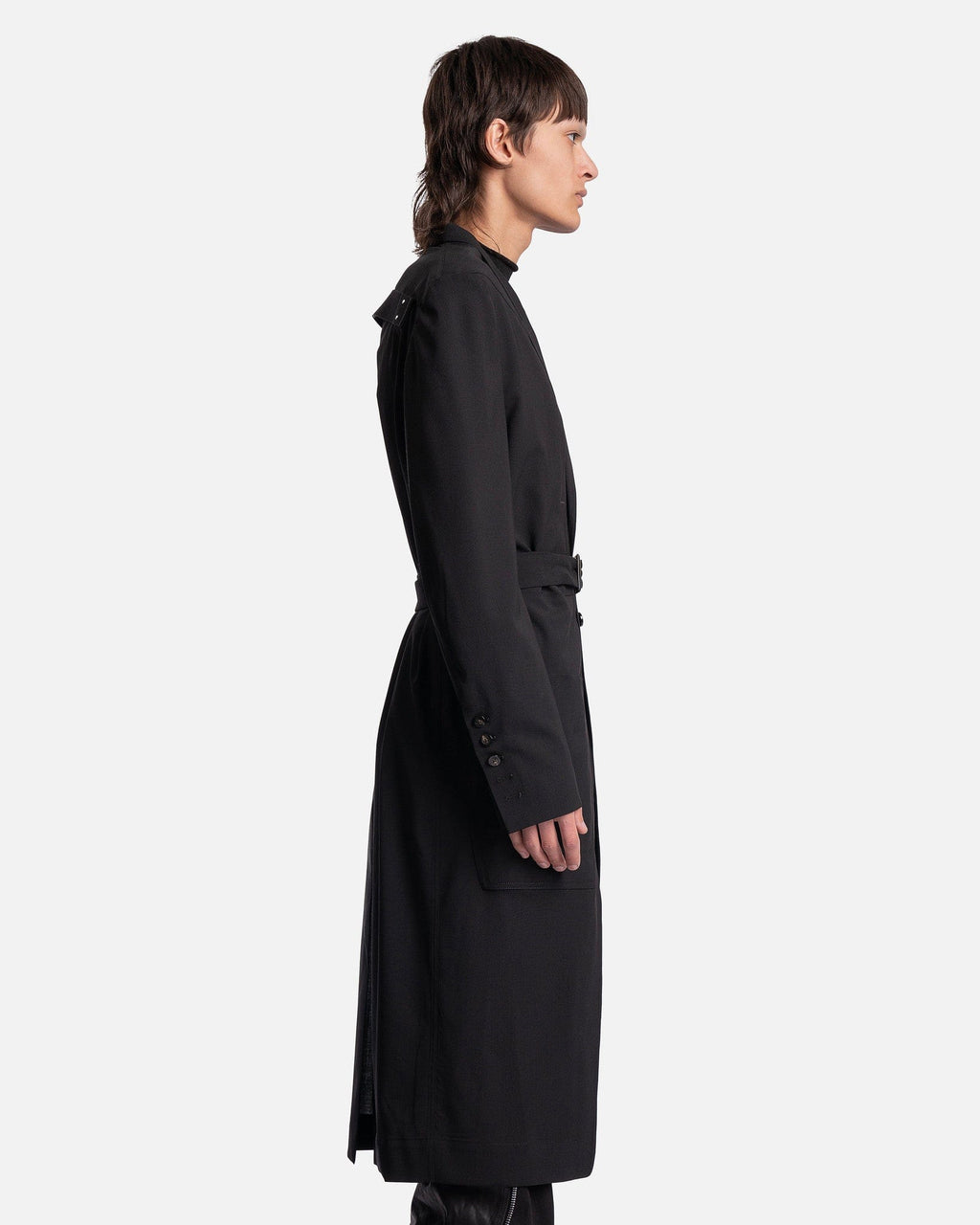 Оригінальна Lido Coat In Black Rick owens – вид ззаду
