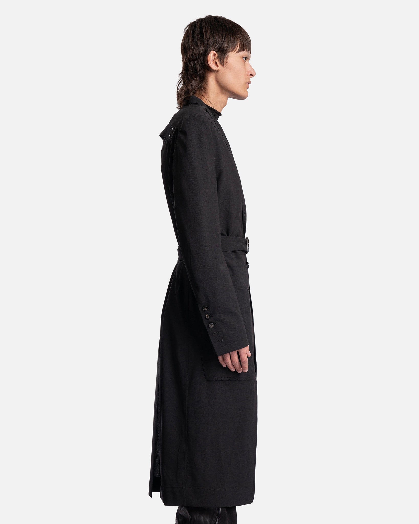 Оригінальна Lido Coat In Black Rick owens – вид ззаду