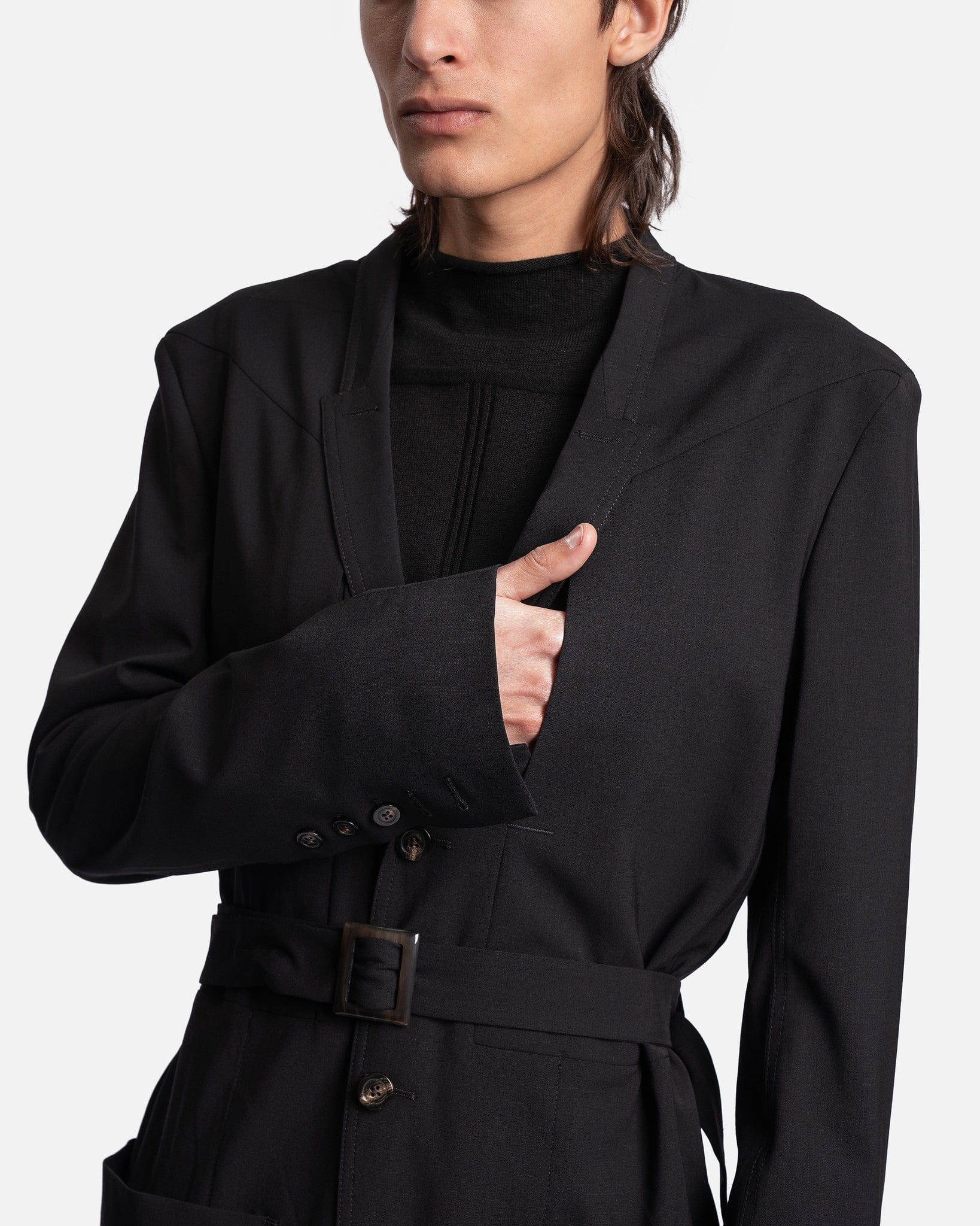 Оригінальна Lido Coat In Black Rick owens – збільшений вид