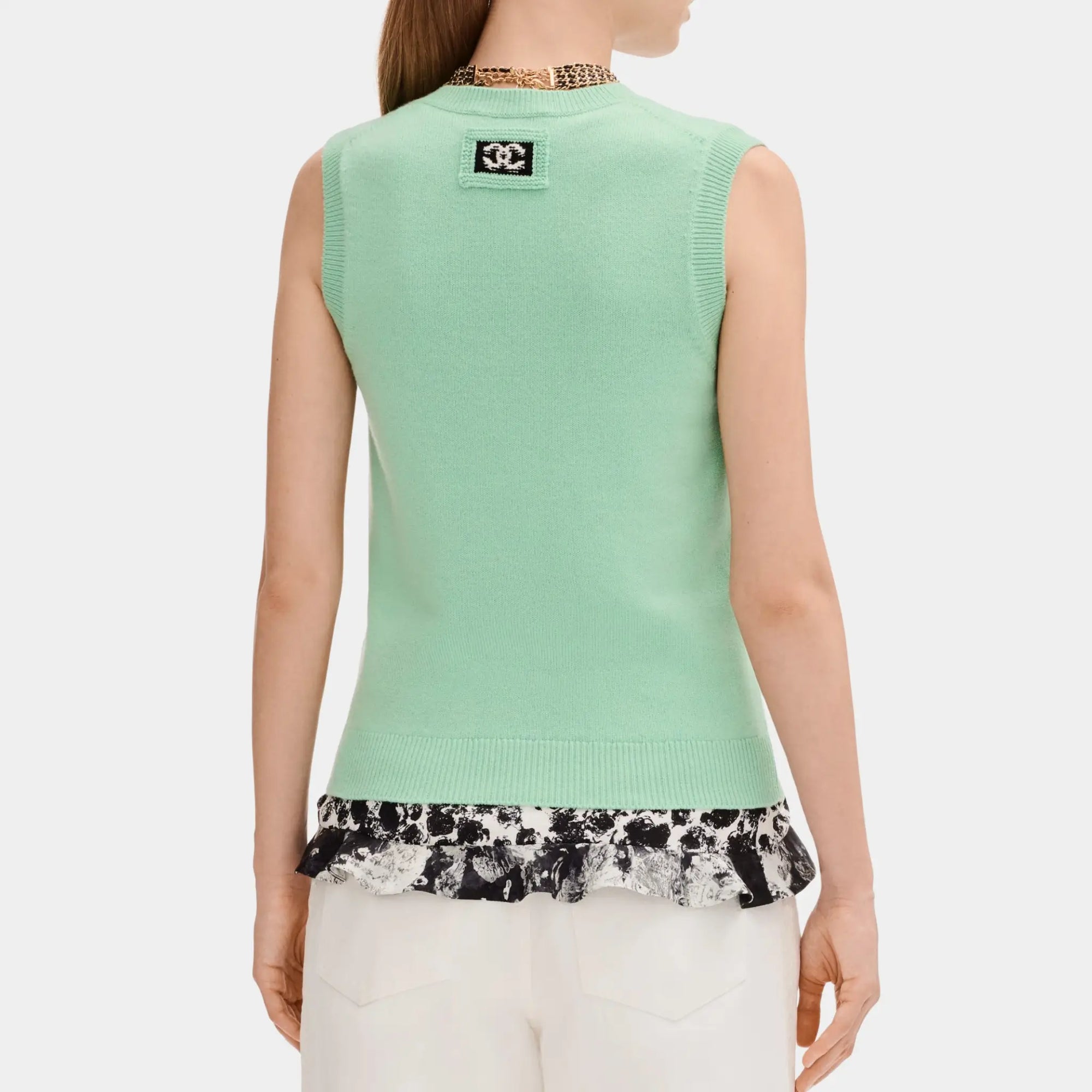 Оригінальна Light Green Sweater In Cashmere Chanel – вид ззаду