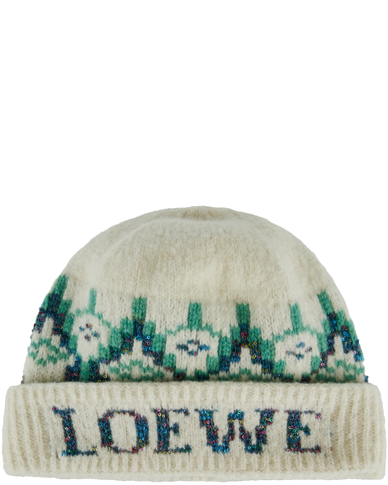 Wool Blend Fair Isle Beanie Loewe – Гарантія оригінальності