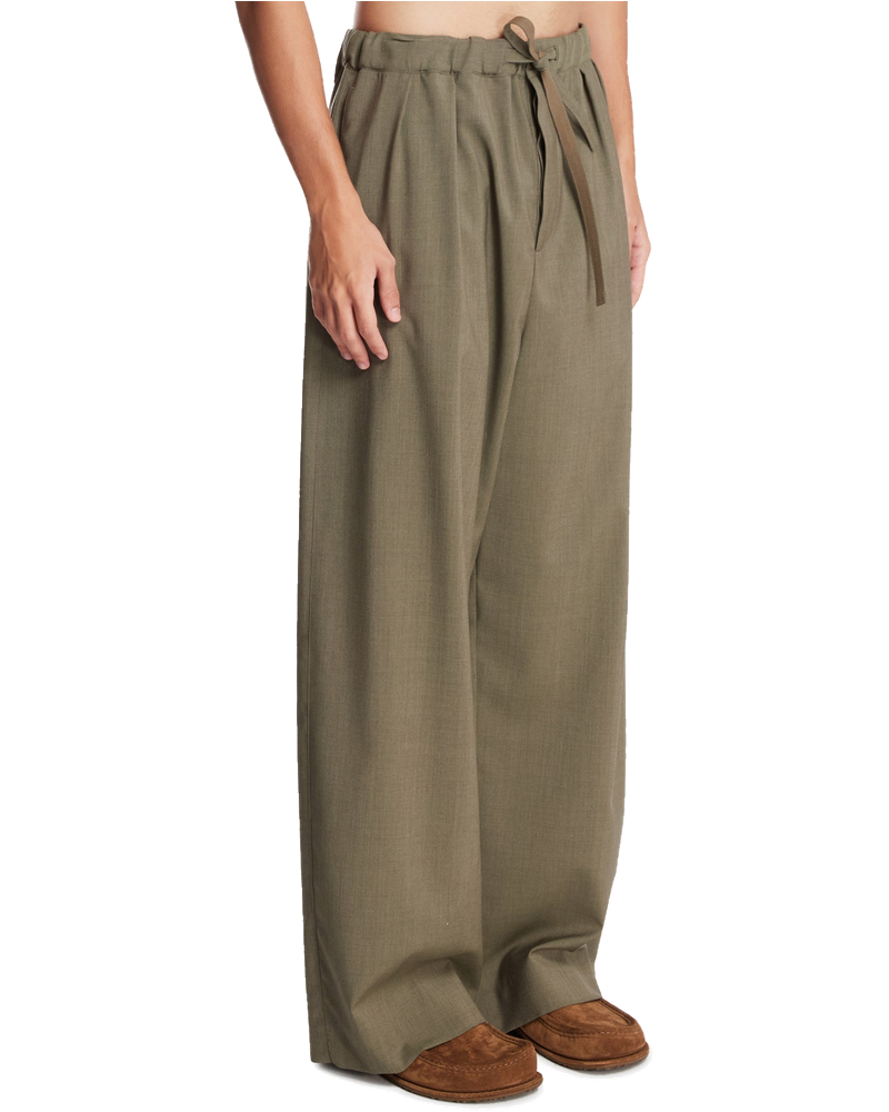 Оригінальна Green Wool Drawstring Trousers Loewe