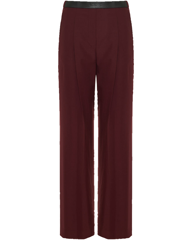 Leather‑trimmed Pleated Wool Flared Trousers Loewe – Гарантія оригінальності