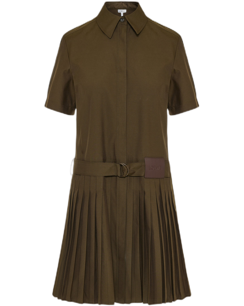 Pleated Cotton-Blend Dress Loewe оригінал – Купити в Україні