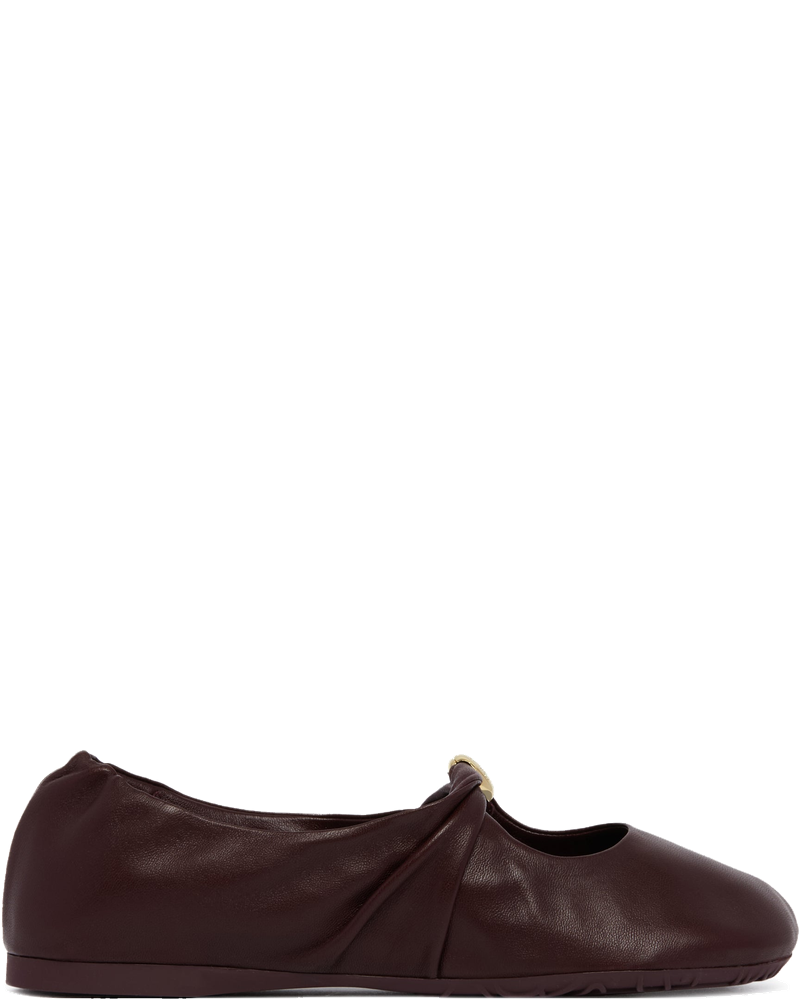 Burgundy Pebble Leather Ballet Flats Loewe оригінал – Купити в Україні