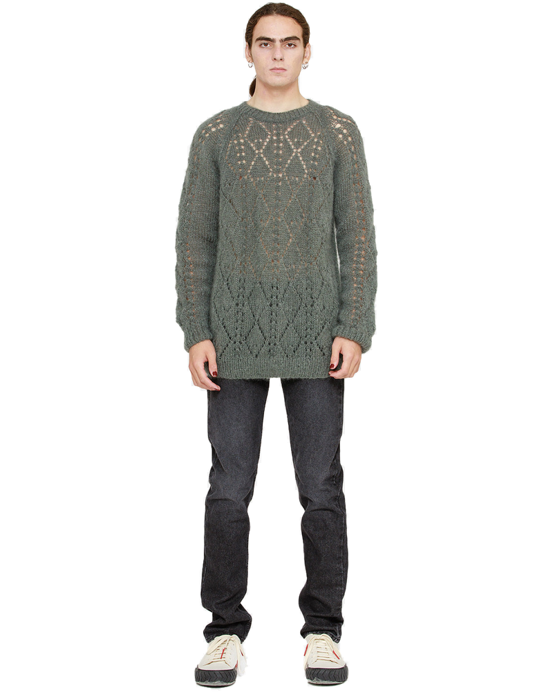 Оригінальна Grey Mohair Fancy Stitch Sweater Loewe
