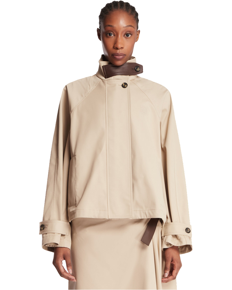 Beige Cotton And Silk Short Parka Loewe – Гарантія оригінальності