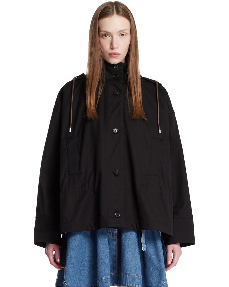 Black Cotton And Silk Hooded Jacket Loewe – Гарантія оригінальності