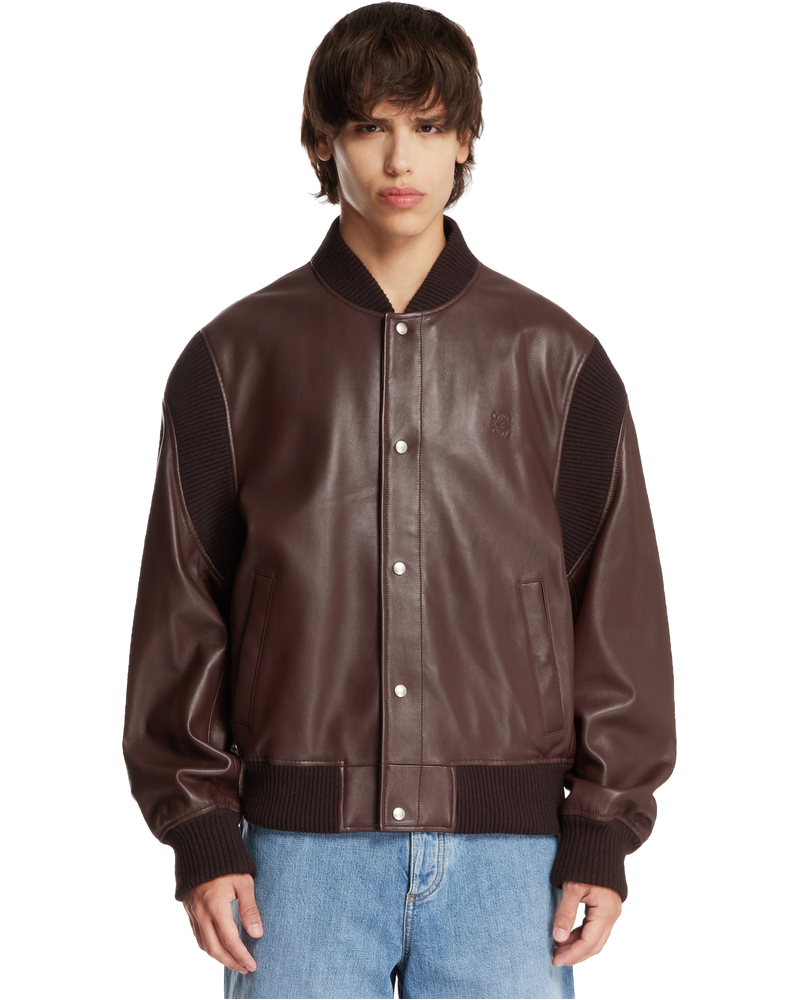 Brown Leather Bomber Jacket Loewe – Гарантія оригінальності