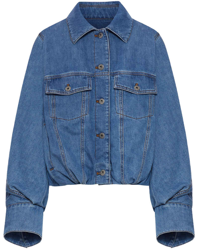 Оригінальна Cropped Denim Jacket With Wide Sleeves Loewe