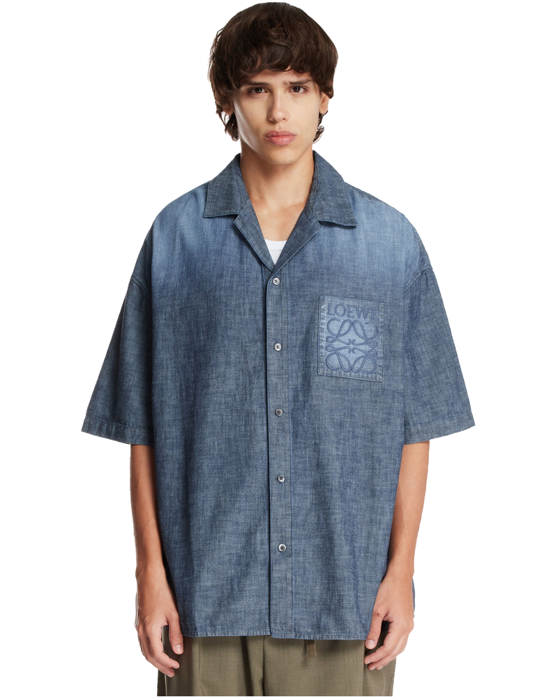 Blue Short-Sleeve Cotton Shirt Loewe оригінал – Купити в Україні