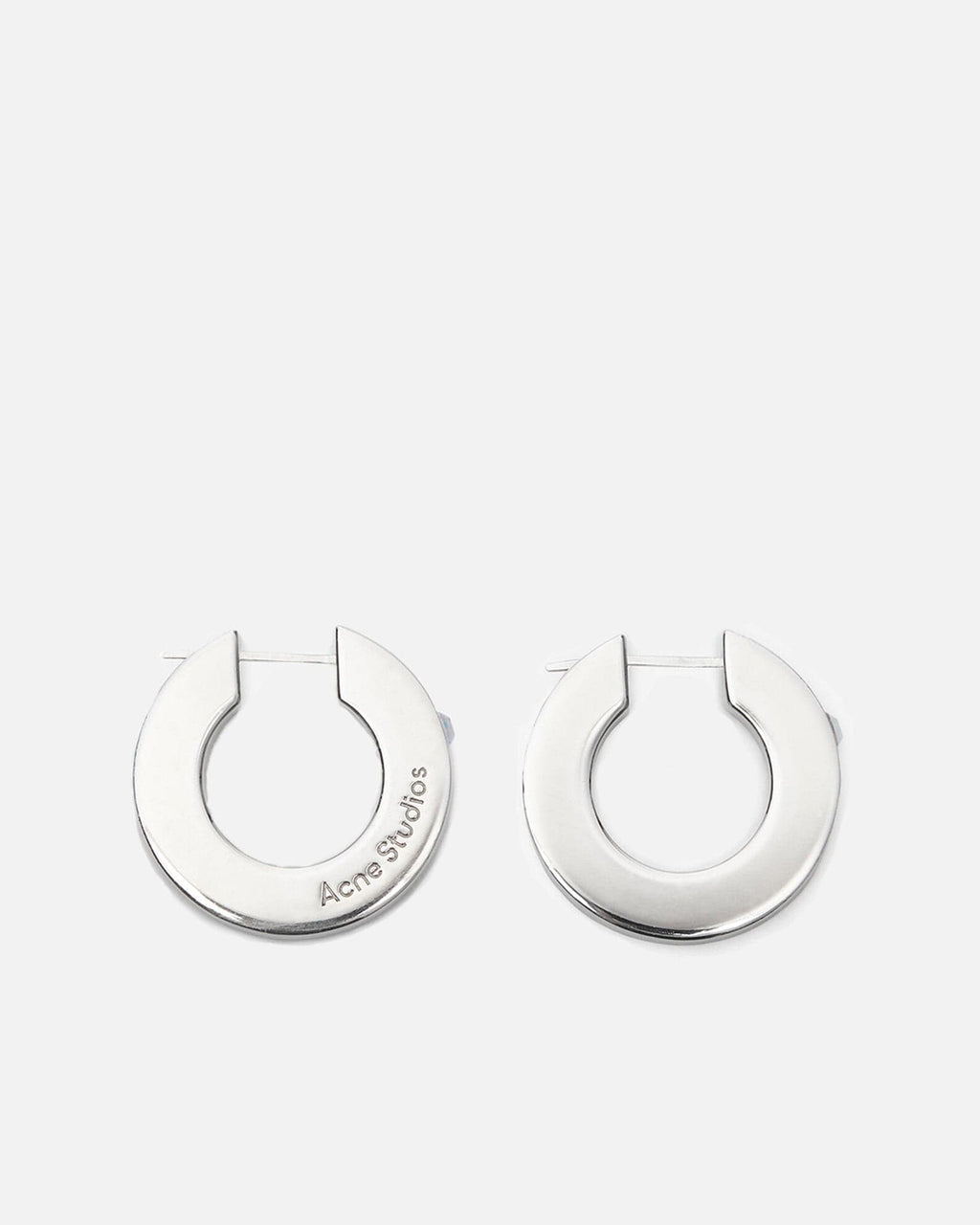 Logo Hoop Earring In Silver Acne studios – Гарантія оригінальності – боковий вид