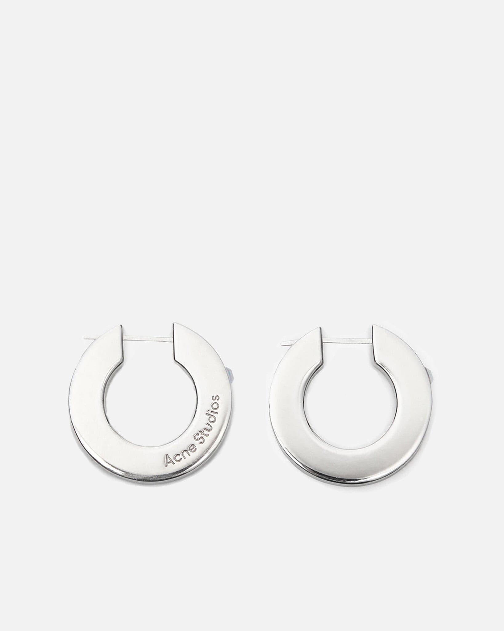 Logo Hoop Earring In Silver Acne studios – Гарантія оригінальності – боковий вид