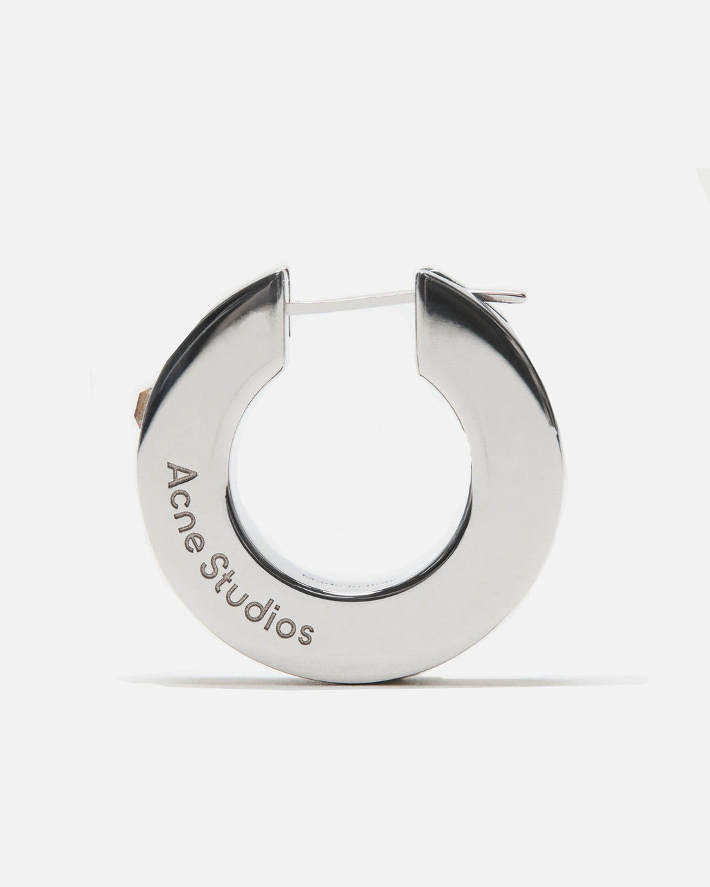 Logo Hoop Earring In Silver Acne studios – Гарантія оригінальності – вид ззаду