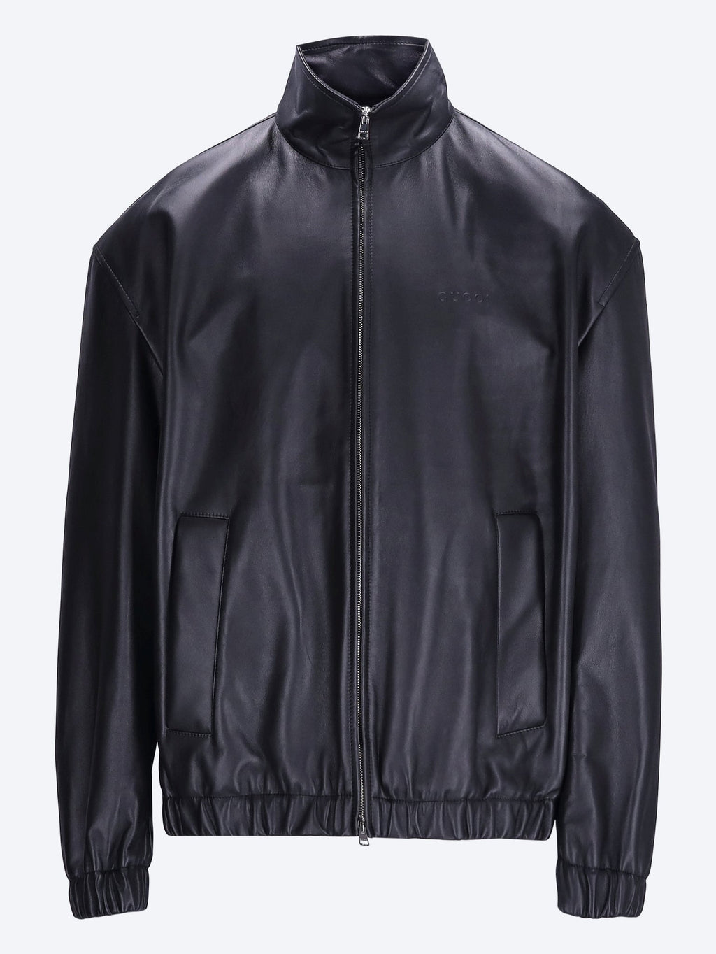 Оригінальна Logo Leather Bomber Jacket Gucci – боковий вид