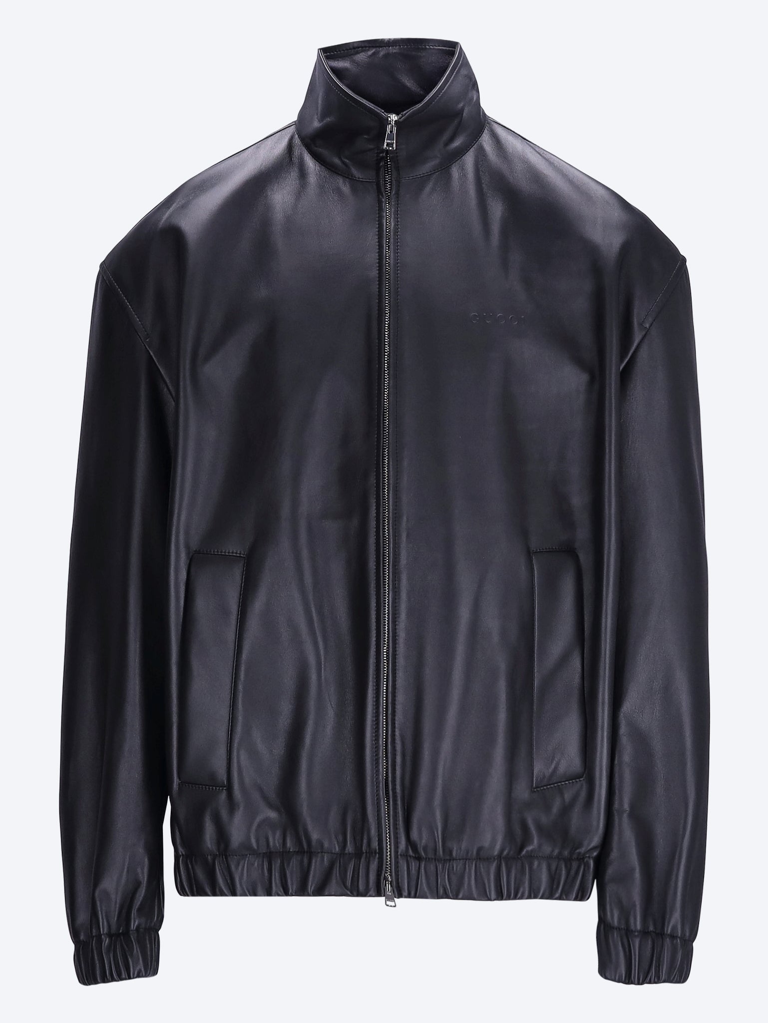 Оригінальна Logo Leather Bomber Jacket Gucci – боковий вид