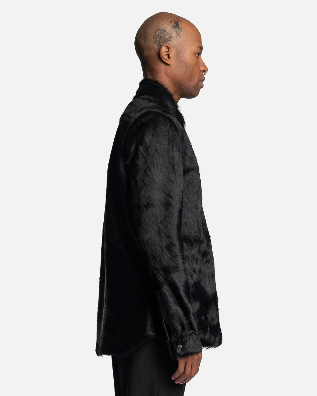 Long Hair Strobe Outershirt In Black Rick owens – Гарантія оригінальності – вид ззаду