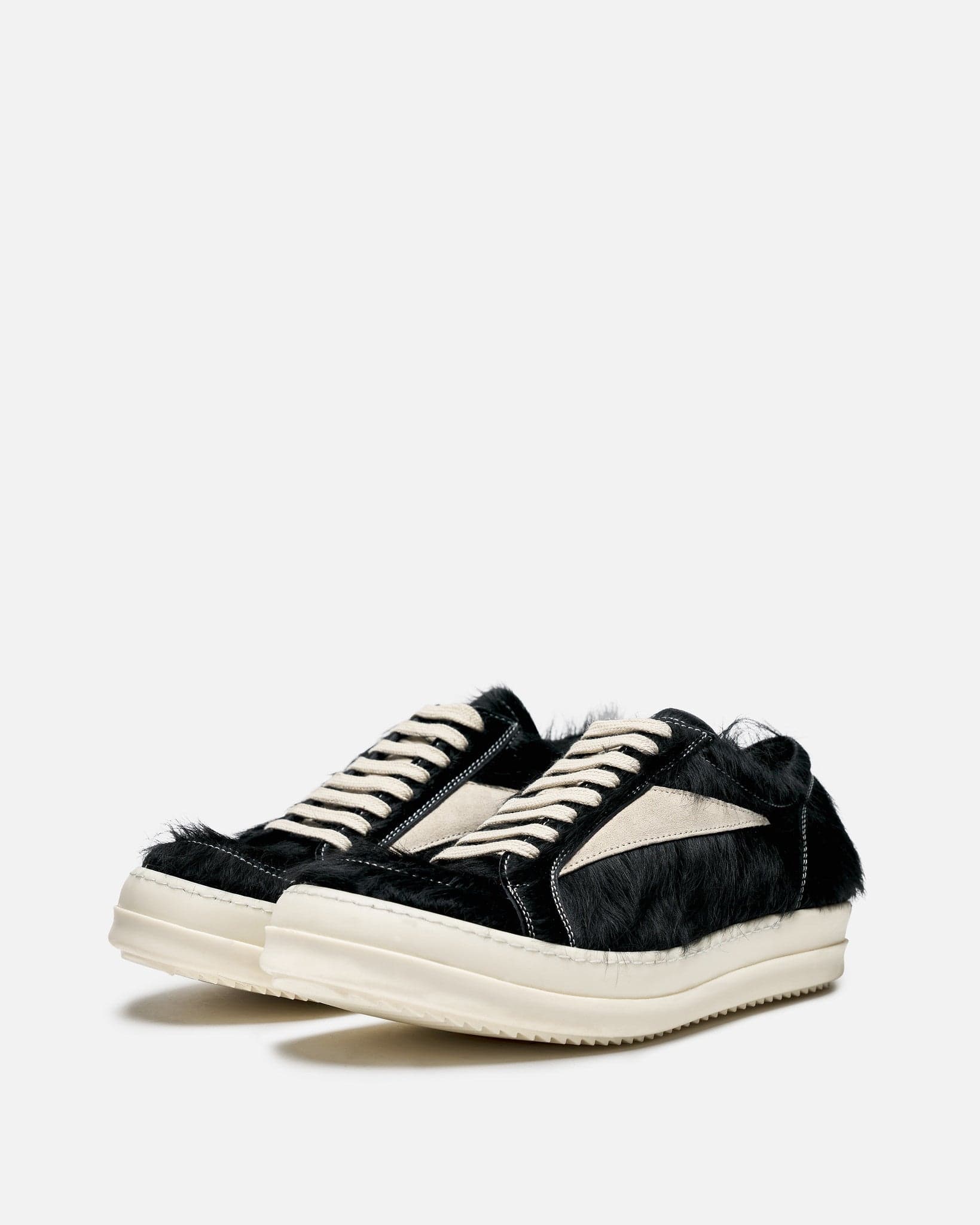 Long Hair Vintage Sneakers In Black Rick owens оригінал – Купити в Україні – вид ззаду