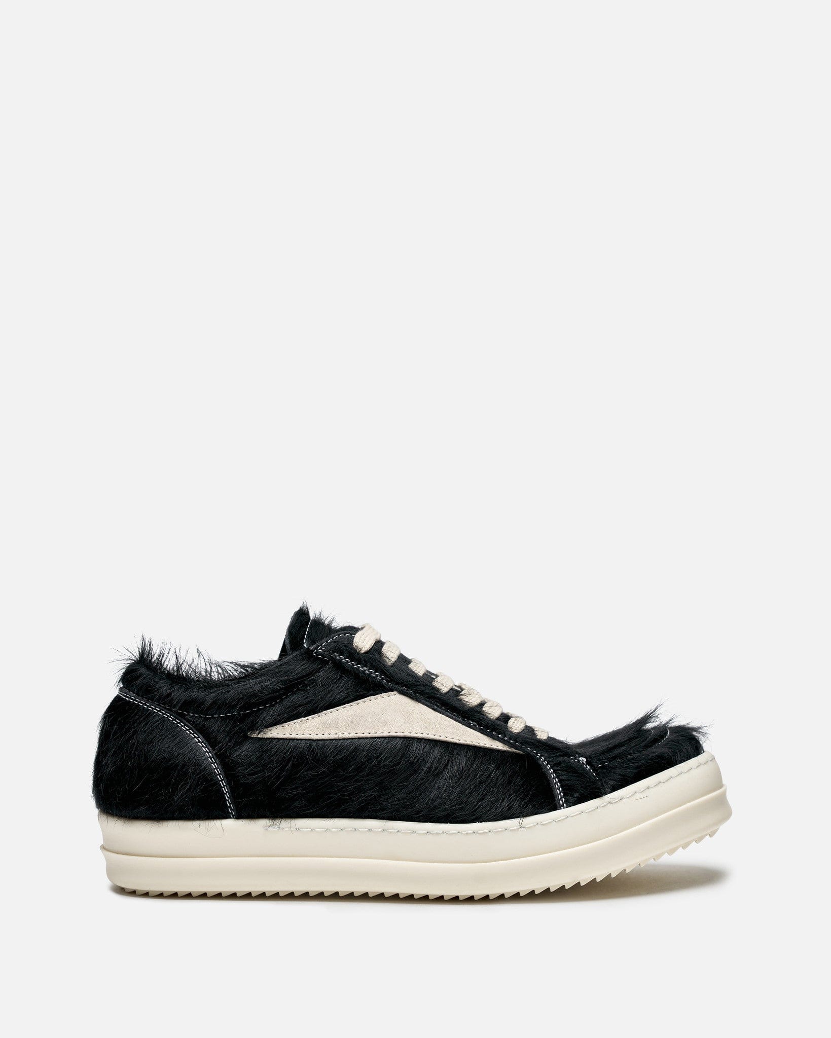 Long Hair Vintage Sneakers In Black Rick owens оригінал – Купити в Україні – боковий вид