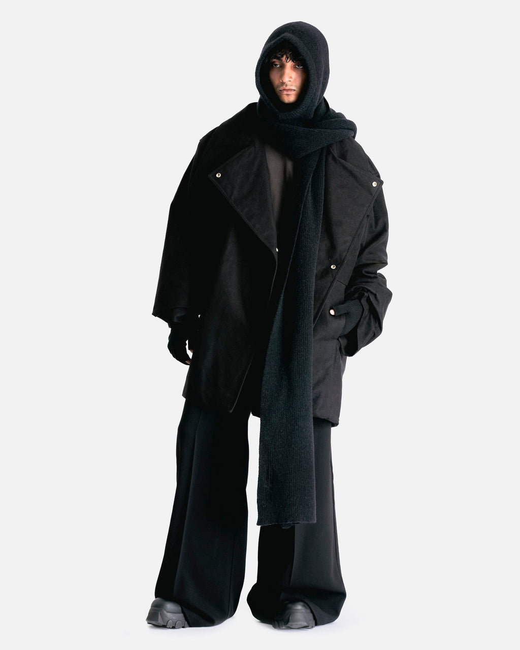 Оригінальна Long Scarf In Black Rick owens – вид ззаду