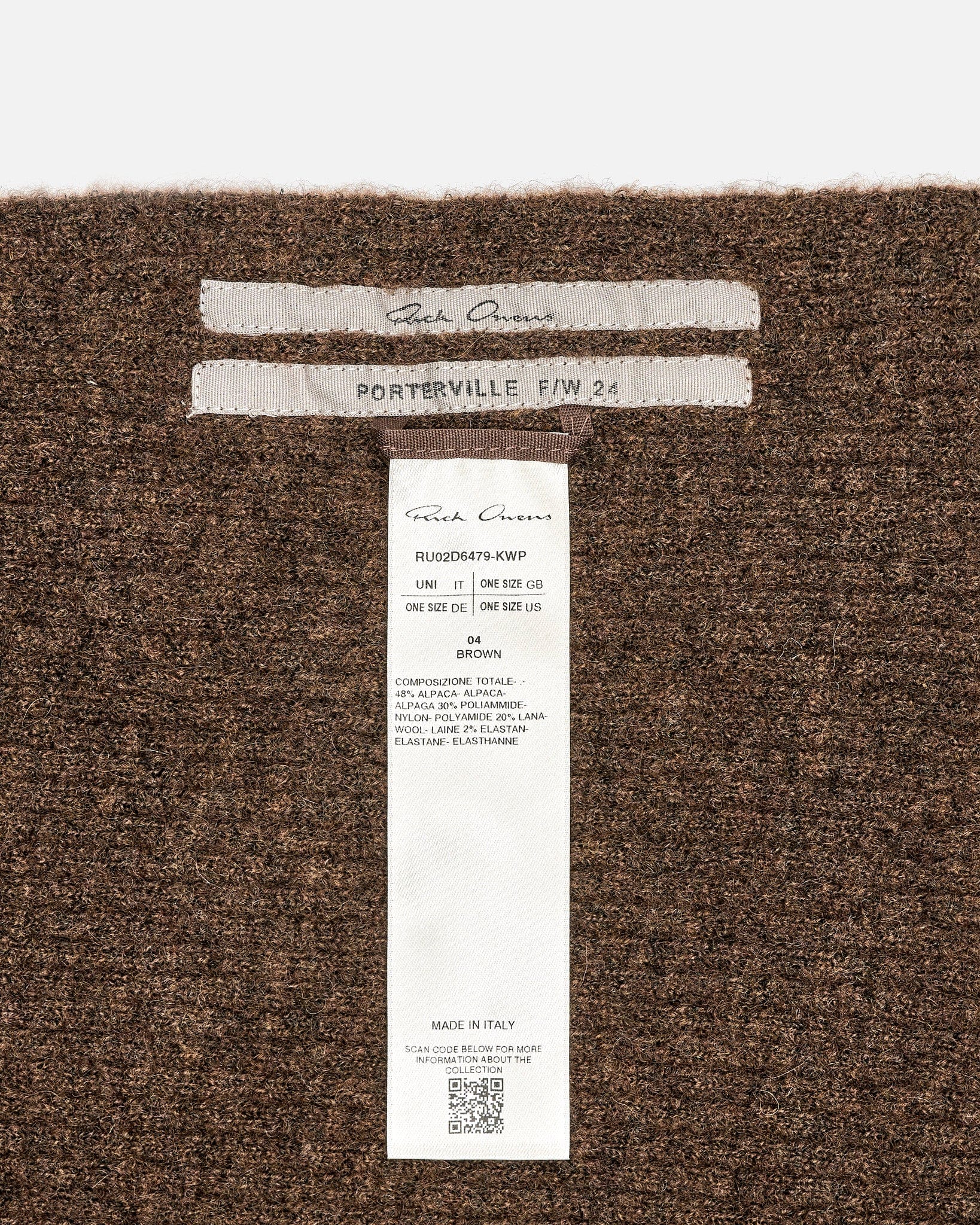 Long Scarf In Brown Rick owens оригінал – Купити в Україні – збільшений вид