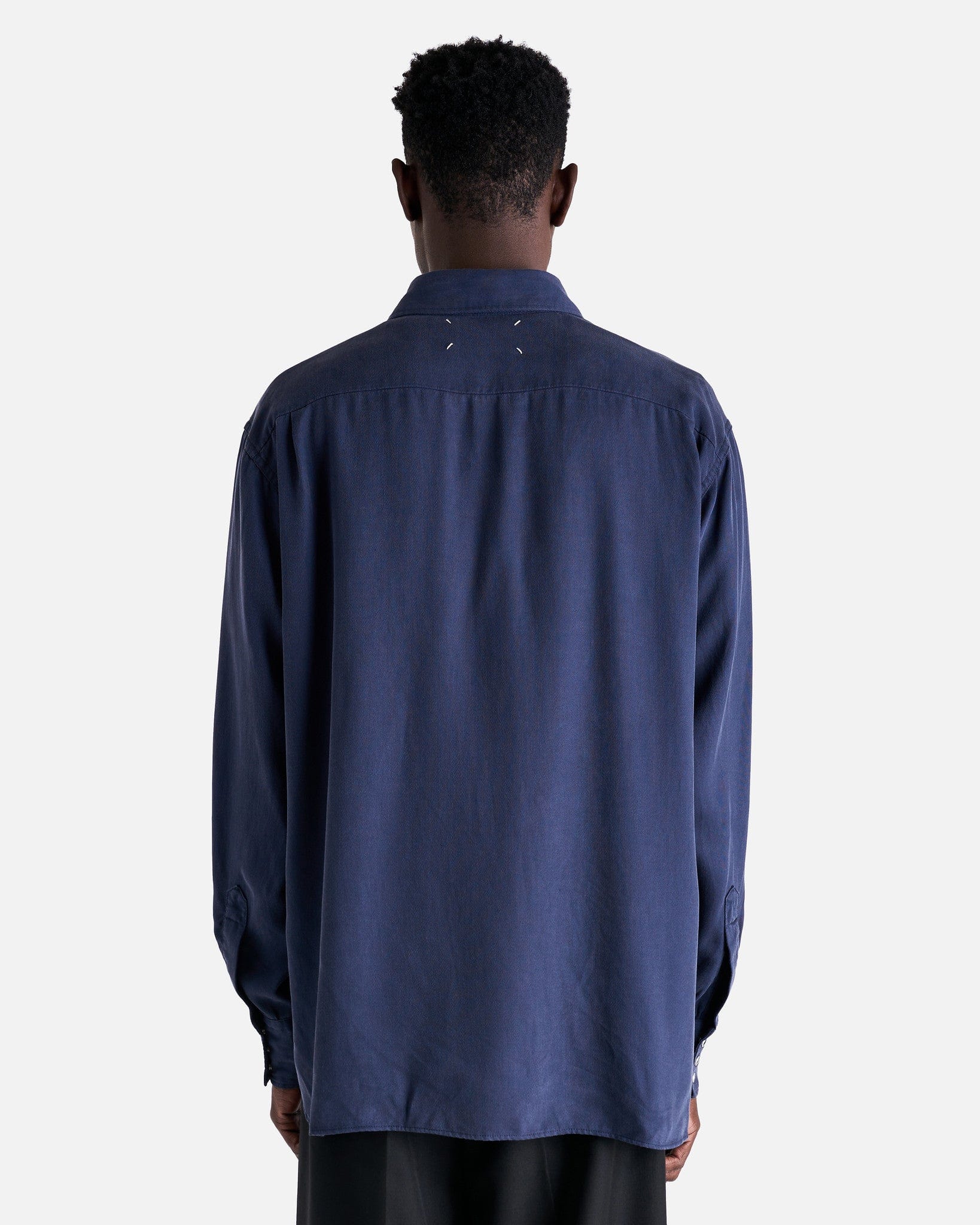 Оригінальна Long Sleeve Shirt In Blu-Yellow Maison margiela – детальний вид