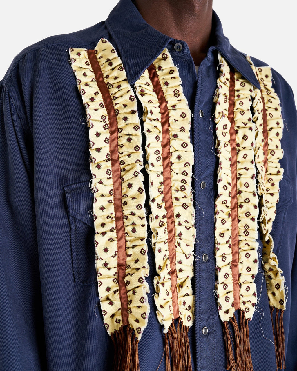 Оригінальна Long Sleeve Shirt In Blu-Yellow Maison margiela – збільшений вид