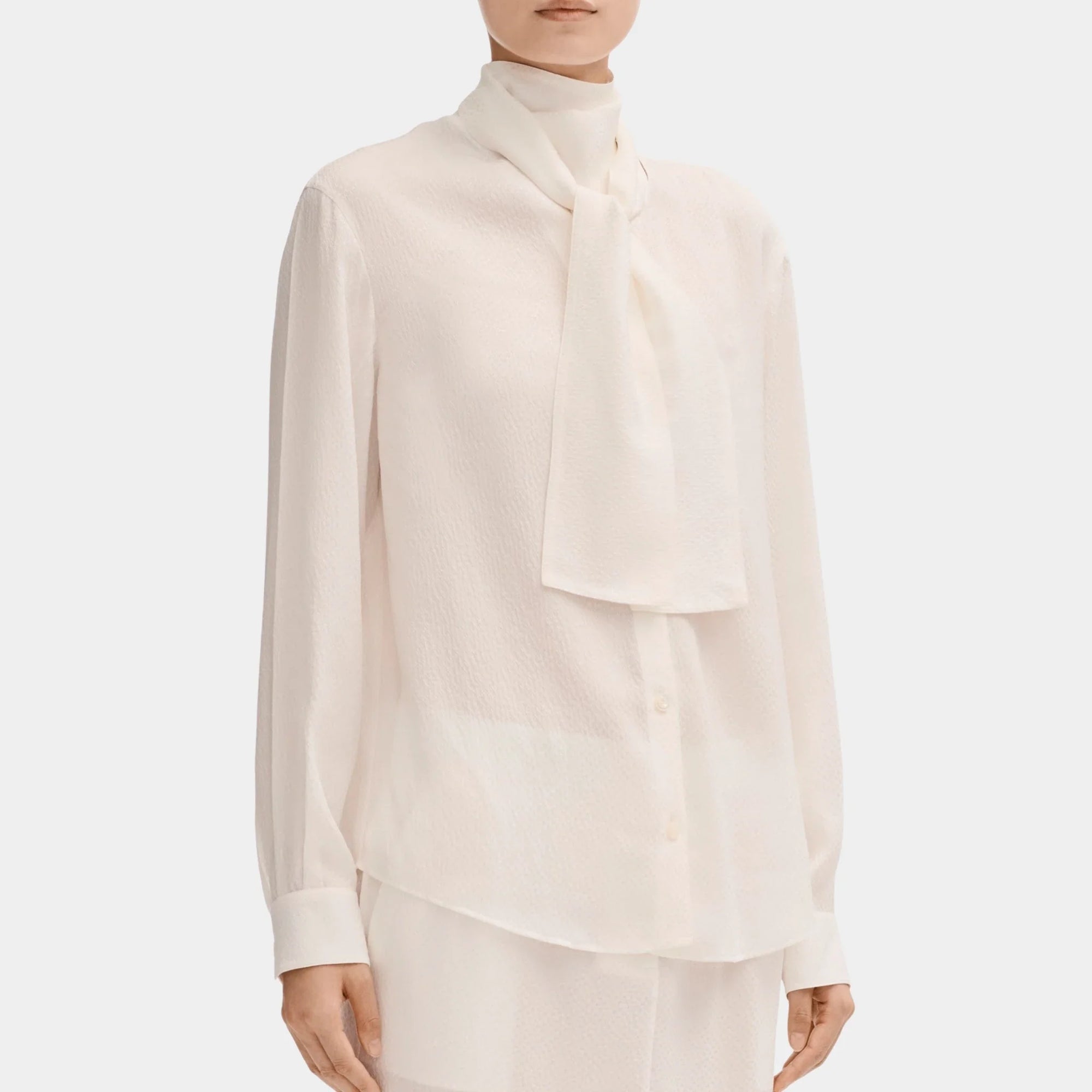 Оригінальна Long Sleeved Blouse In Silk Jacquard Chanel – боковий вид