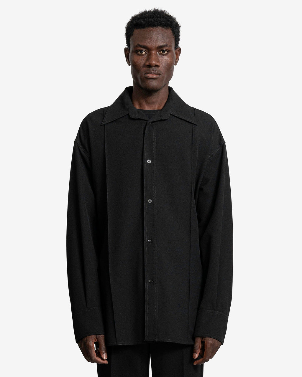 Long-Sleeved Shirt In Black Maison margiela – Гарантія оригінальності – боковий вид
