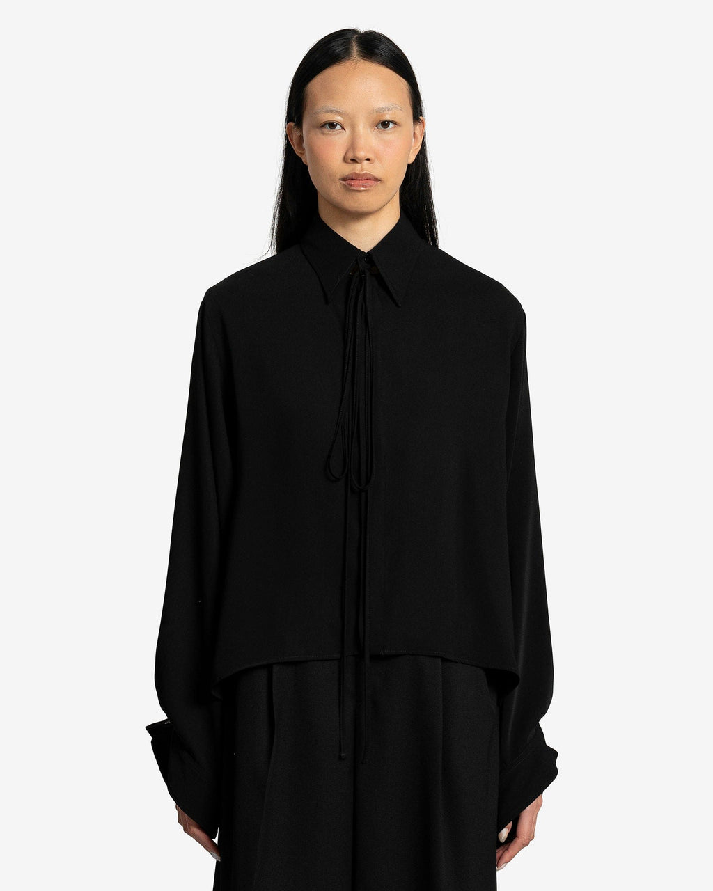 Long-Sleeved Shirt In Black Maison margiela – Гарантія оригінальності – боковий вид