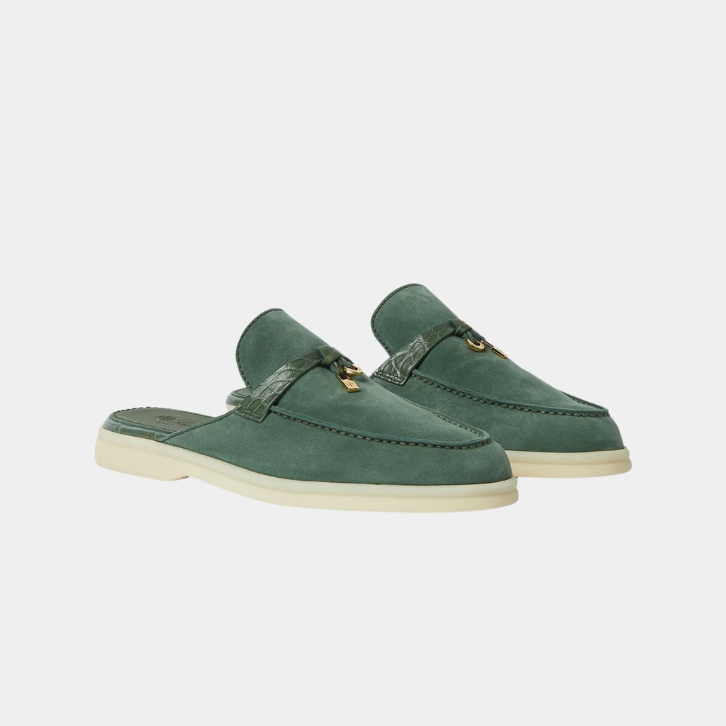 Оригінальна Charms Walk Babouche Loafer Suede With Alligator Saddles Loro piana – детальний вид