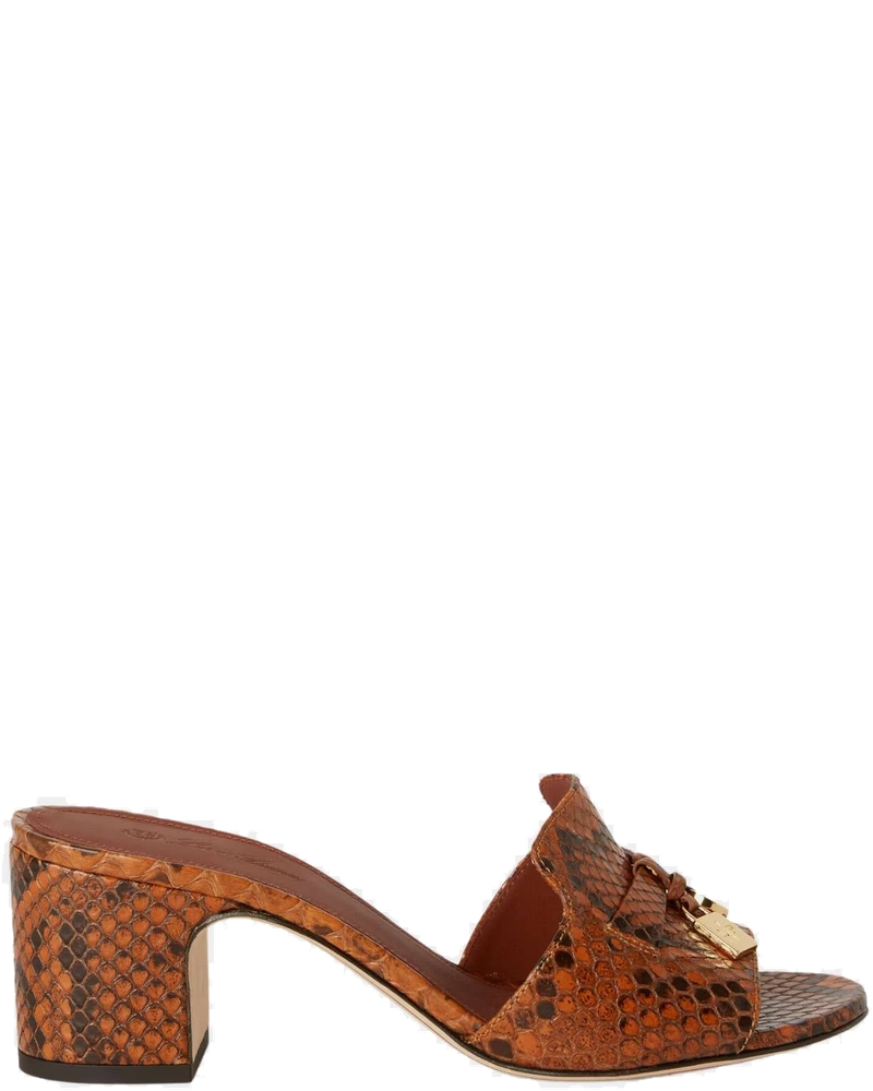 Оригінальна Summer Charms Heeled Sandal Matte Python Leather Loro piana