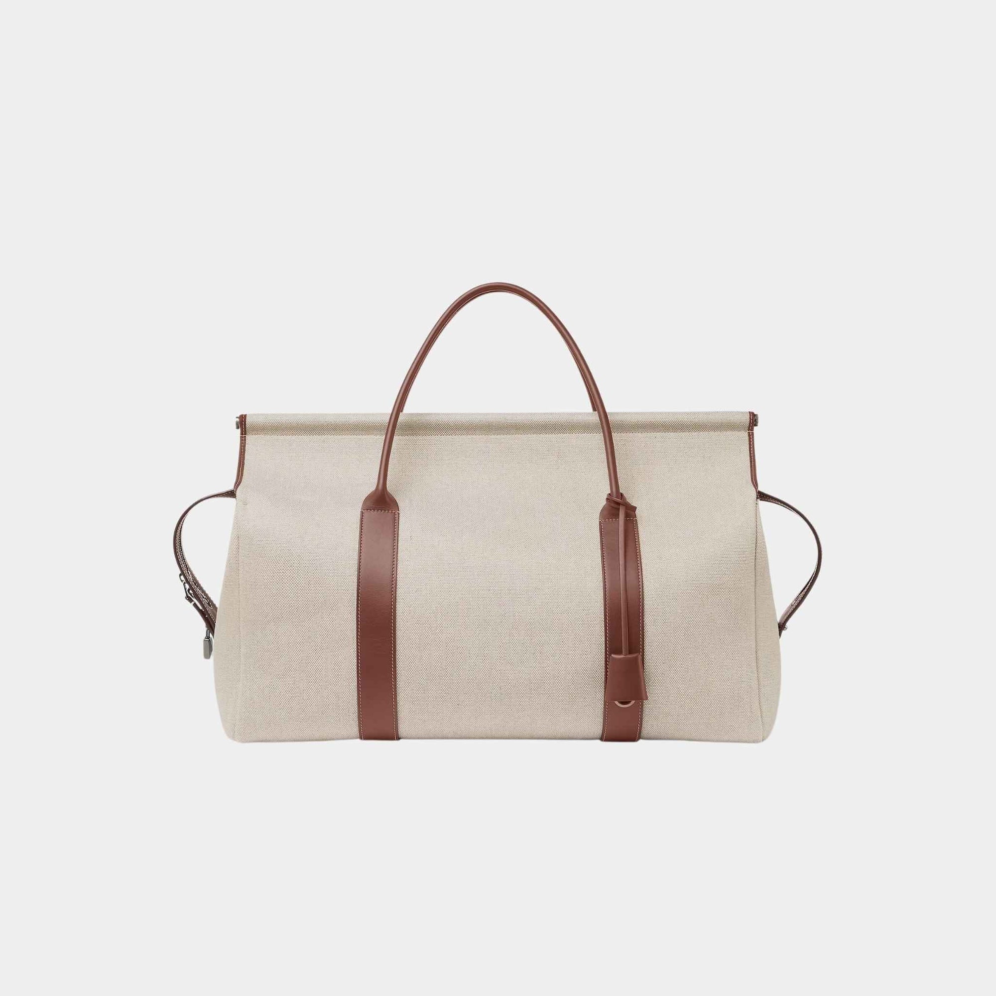 Loom Weekender Bag L42 Cotton-Linen And Calfskin Loro piana – Гарантія оригінальності – боковий вид