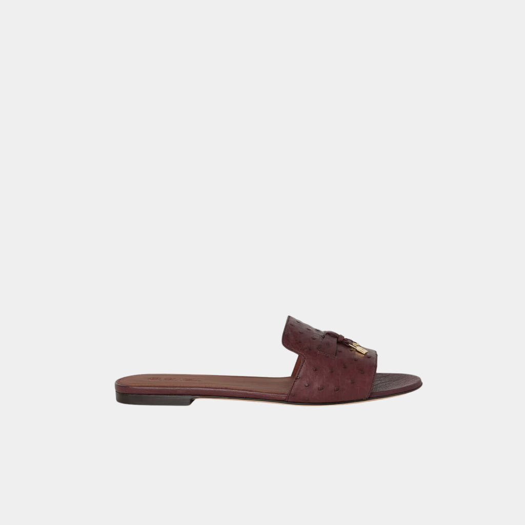 Summer Charms Ostrich Leather Flat Sandal Loro piana – Гарантія оригінальності – збільшений вид