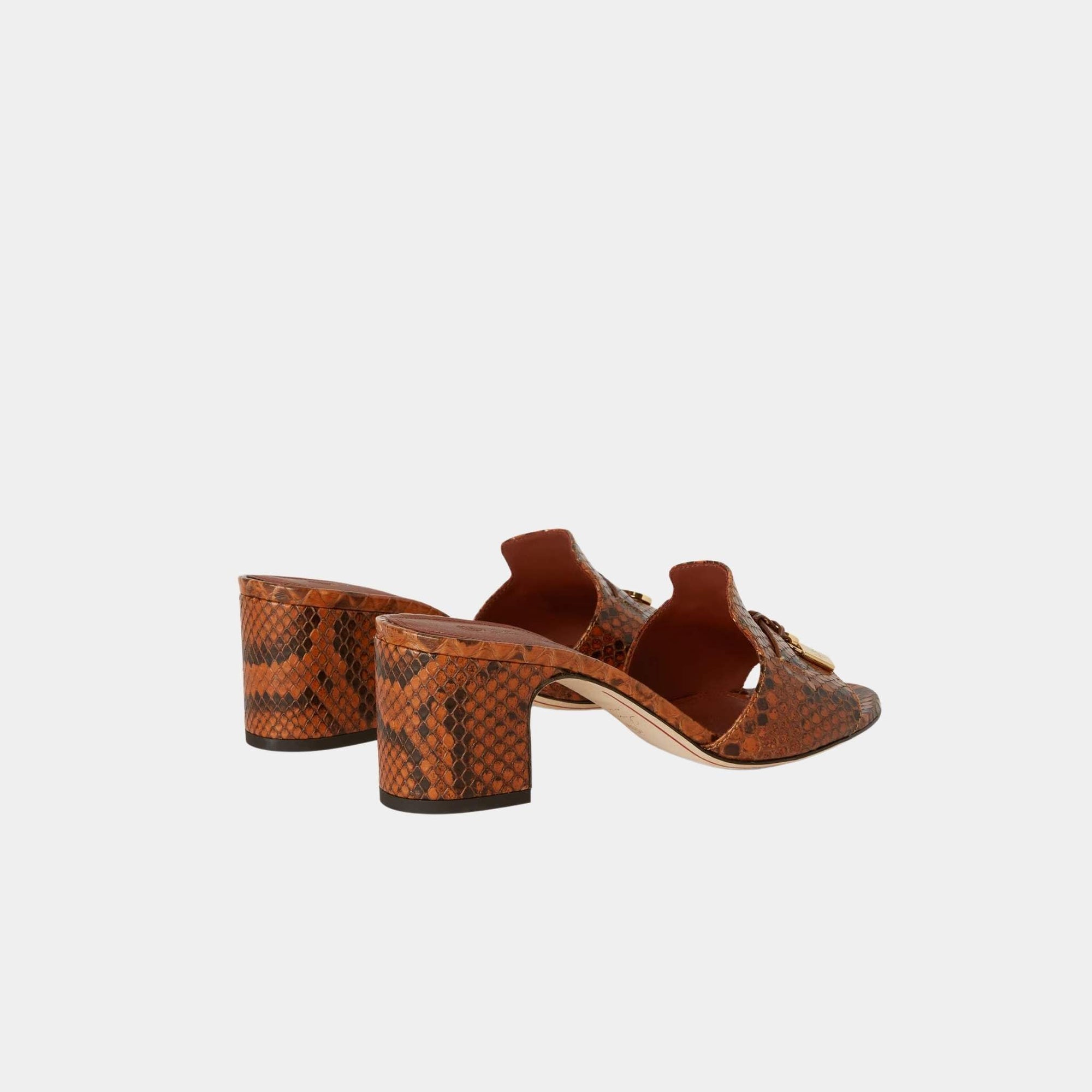 Оригінальна Summer Charms Heeled Sandal Matte Python Leather Loro piana – детальний вид