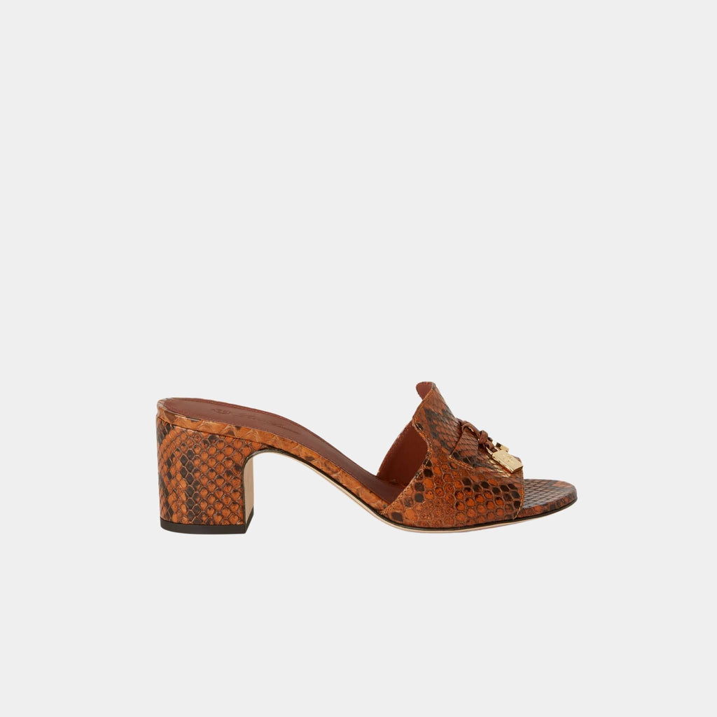 Оригінальна Summer Charms Heeled Sandal Matte Python Leather Loro piana – боковий вид