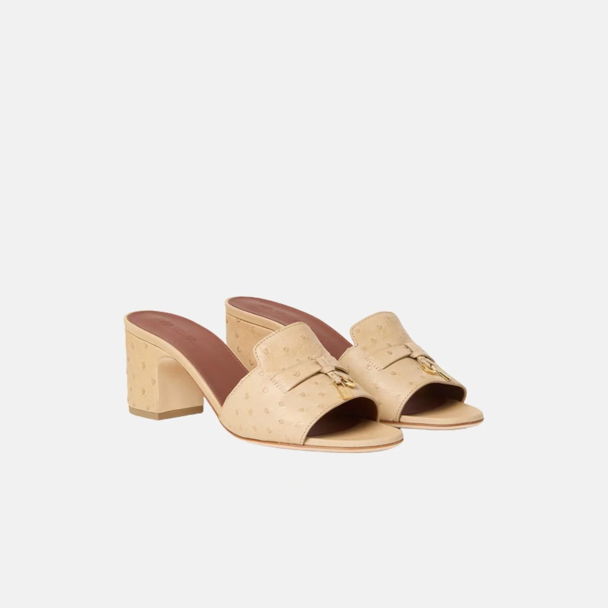 Summer Charms Heeled Sandal Ostrich Leather Loro piana оригінал – Купити в Україні – вид ззаду