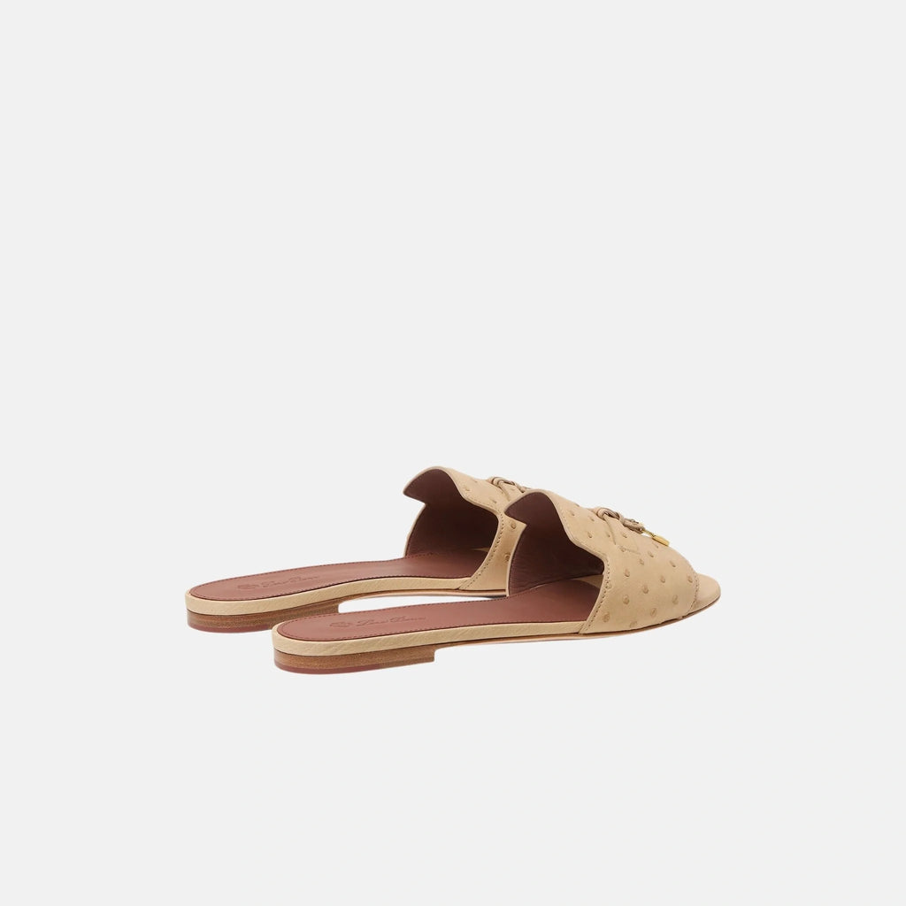 Summer Charms Ostrich Leather Flat Sandal Loro piana – Гарантія оригінальності – детальний вид