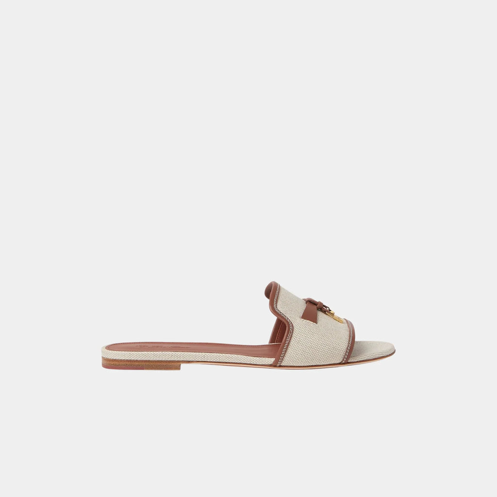 Summer Charms Sandal In Cotton And Linen Loro piana – Гарантія оригінальності – боковий вид