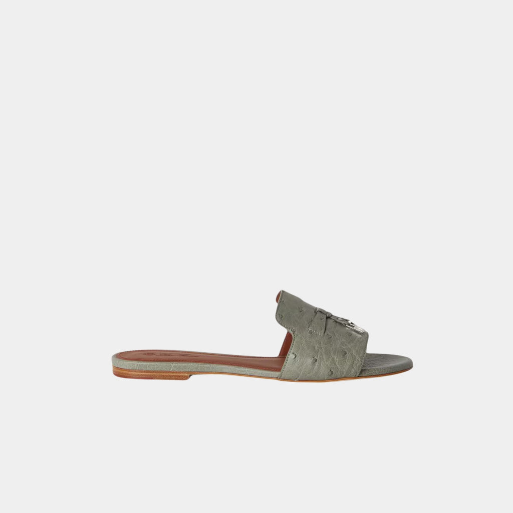 Оригінальна Summer Charms Sandal Flats Ostrich Leather Loro piana – боковий вид