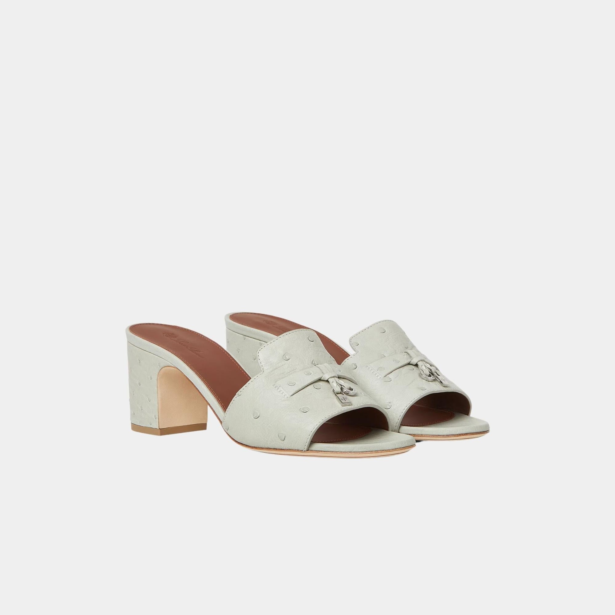 Summer Charms Sandal Heeled Ostrich Leather Loro piana оригінал – Купити в Україні – вид ззаду