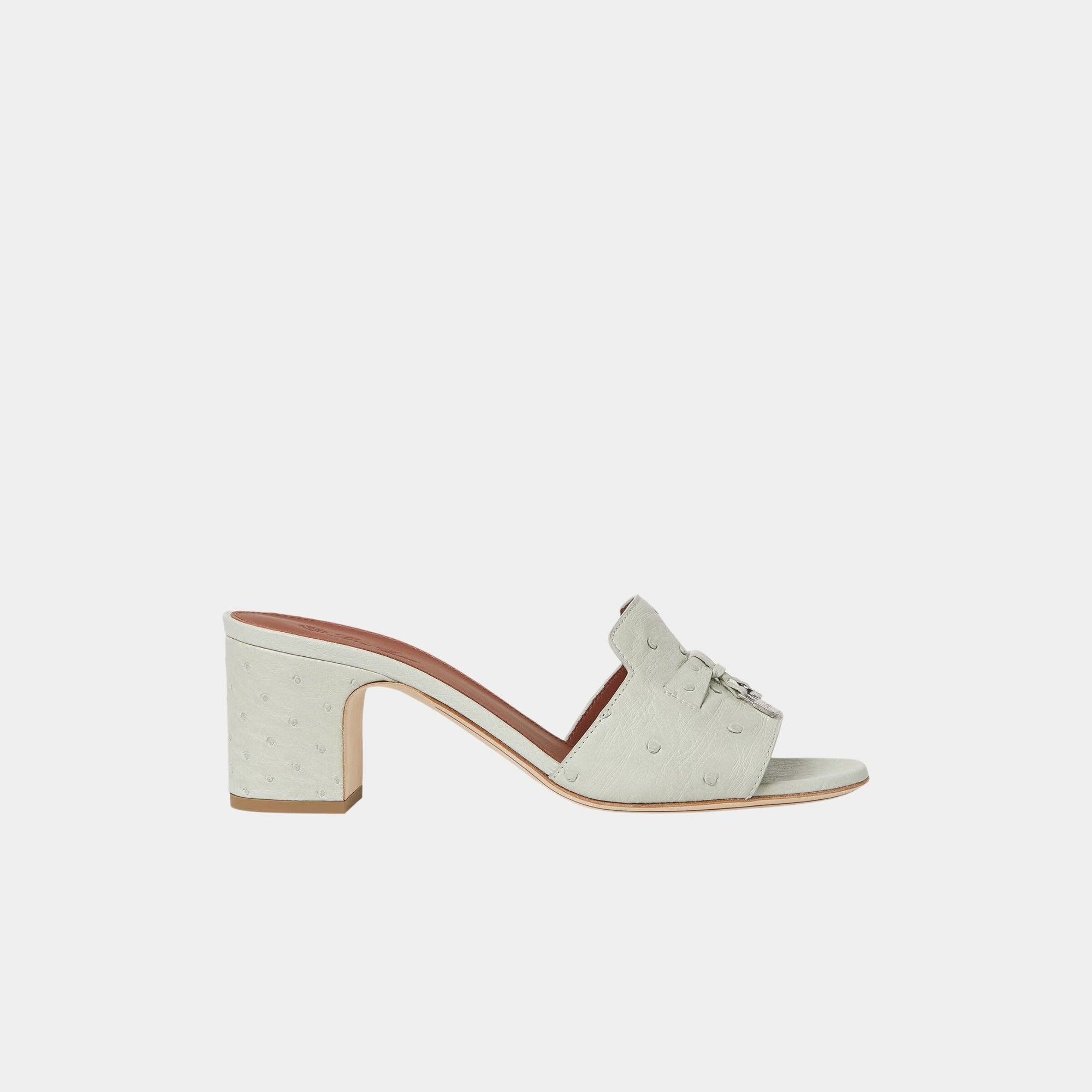 Summer Charms Sandal Heeled Ostrich Leather Loro piana оригінал – Купити в Україні – боковий вид
